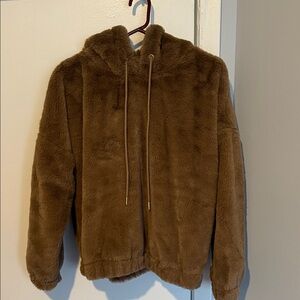 Cozy and Cute Faux Fur Brown Hoodie